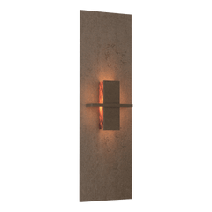 Hubbardton Forge Aperture Vertical Sconce 217520 - Handcrafted Glass Shade, Dimmable, UL Damp Rated