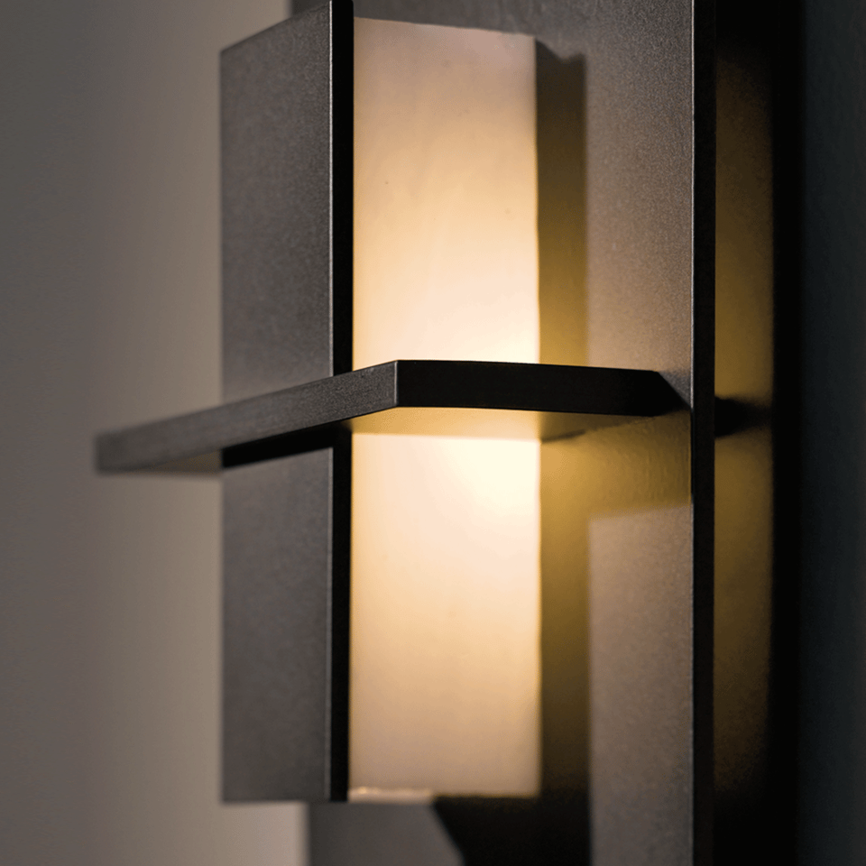 Hubbardton Forge Aperture Vertical Sconce 217520 - Handcrafted Glass Shade, Dimmable, UL Damp Rated