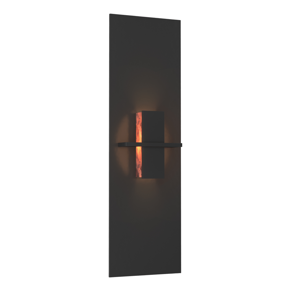 Hubbardton Forge Aperture Vertical Sconce 217520 - Handcrafted Glass Shade, Dimmable, UL Damp Rated