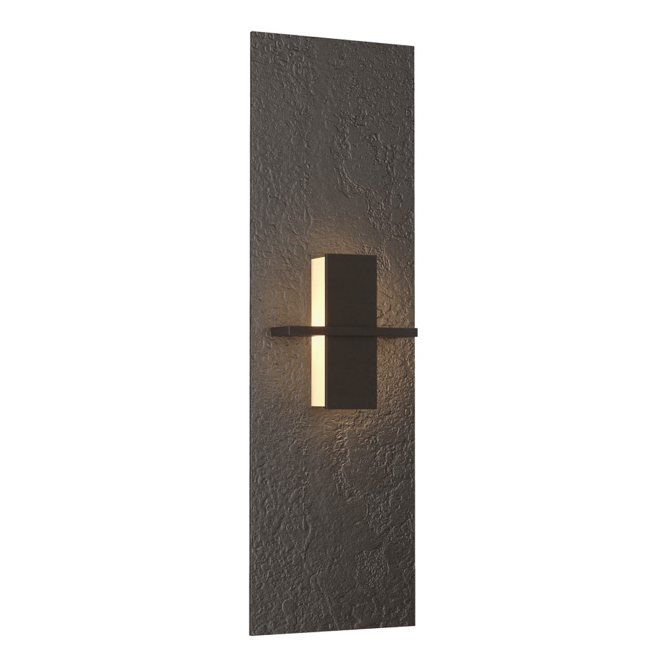 Hubbardton Forge Aperture Vertical Sconce 217520 - Handcrafted Glass Shade, Dimmable, UL Damp Rated