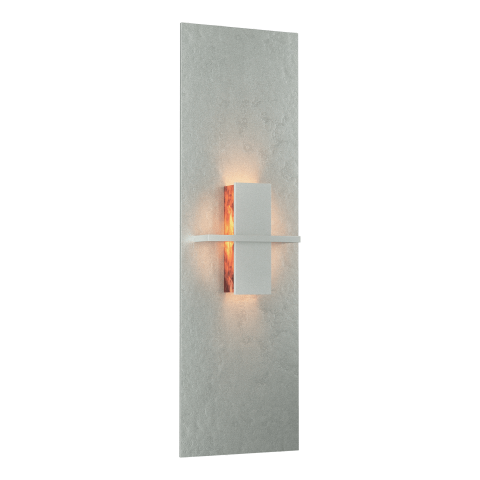 Hubbardton Forge Aperture Vertical Sconce 217520 - Handcrafted Glass Shade, Dimmable, UL Damp Rated