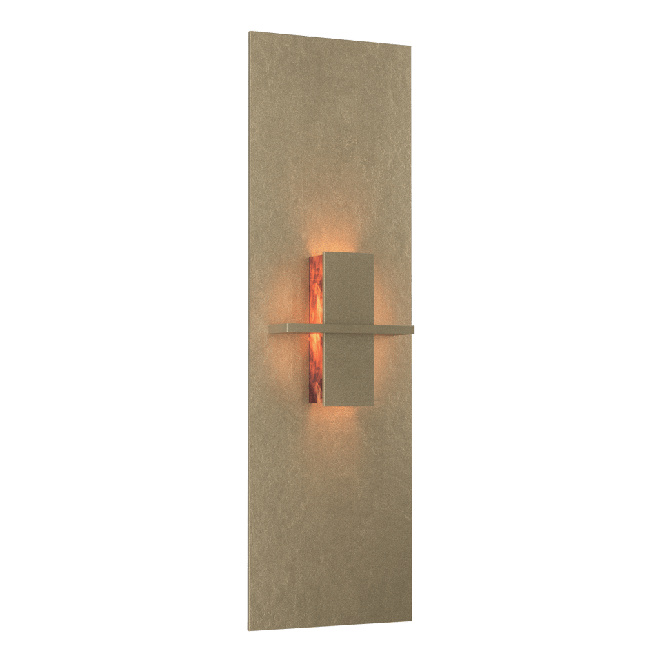 Hubbardton Forge Aperture Vertical Sconce 217520 - Handcrafted Glass Shade, Dimmable, UL Damp Rated