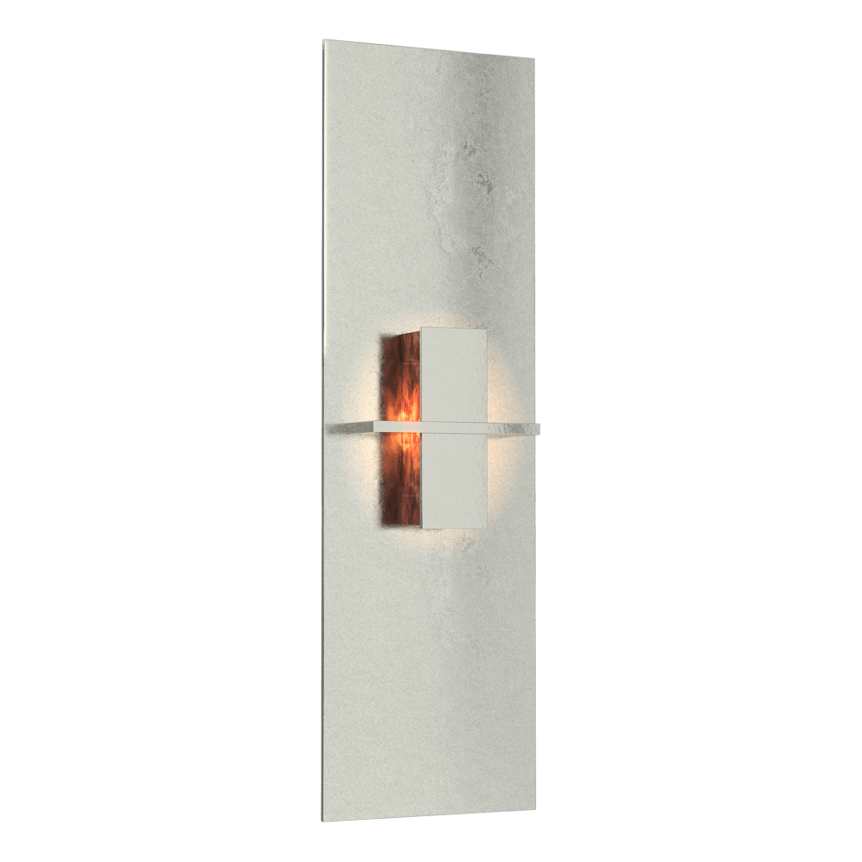 Hubbardton Forge Aperture Vertical Sconce 217520 - Handcrafted Glass Shade, Dimmable, UL Damp Rated