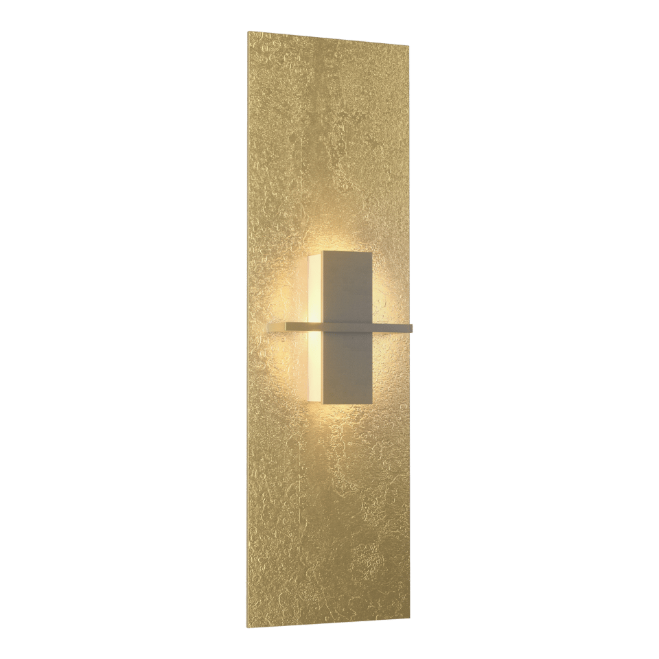 Hubbardton Forge Aperture Vertical Sconce 217520 - Handcrafted Glass Shade, Dimmable, UL Damp Rated