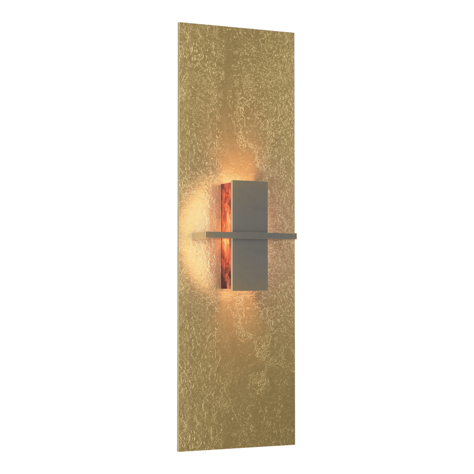 Hubbardton Forge Aperture Vertical Sconce 217520 - Handcrafted Glass Shade, Dimmable, UL Damp Rated