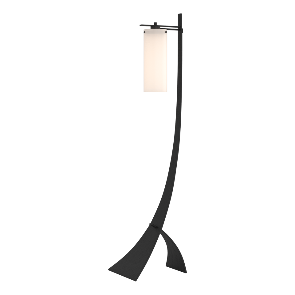 Stasis Floor Lamp by Hubbardton Forge - Hand-Forged Iron with Opal Glass Shade, 100W Max, Dimmable