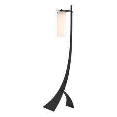 Stasis Floor Lamp by Hubbardton Forge - Hand-Forged Iron with Opal Glass Shade, 100W Max, Dimmable