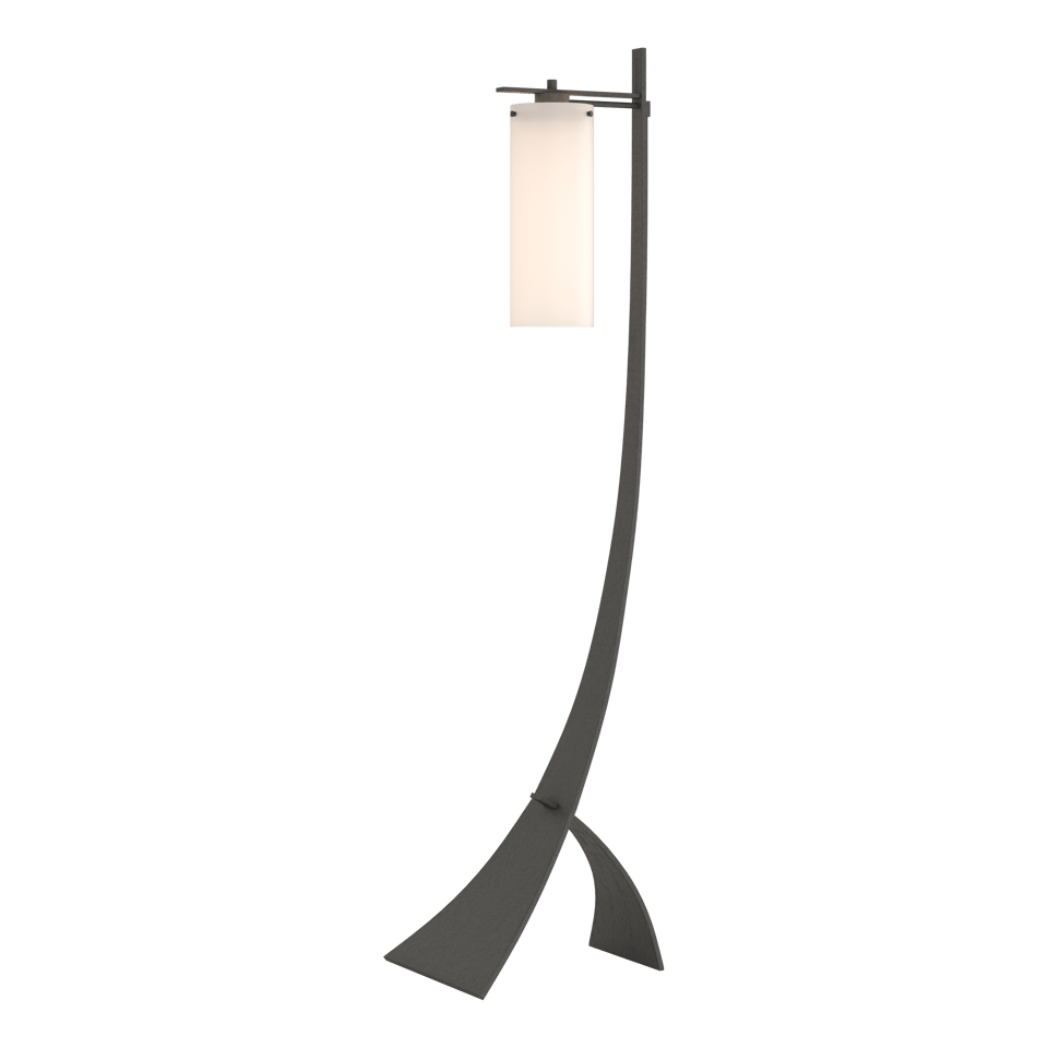 Stasis Floor Lamp by Hubbardton Forge - Hand-Forged Iron with Opal Glass Shade, 100W Max, Dimmable