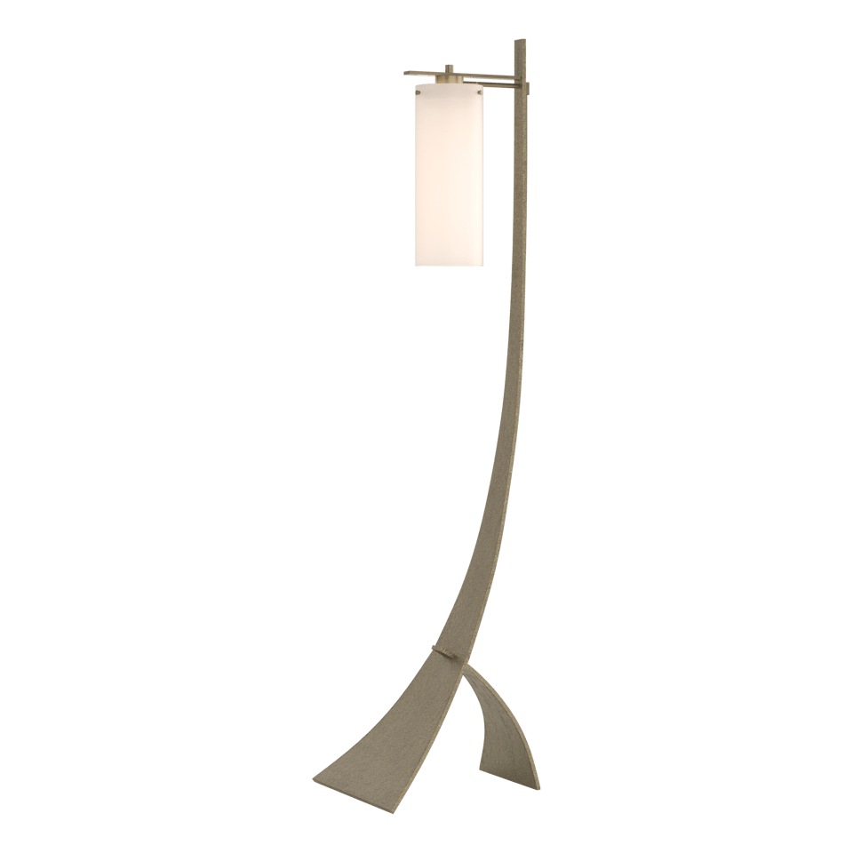 Stasis Floor Lamp by Hubbardton Forge - Hand-Forged Iron with Opal Glass Shade, 100W Max, Dimmable