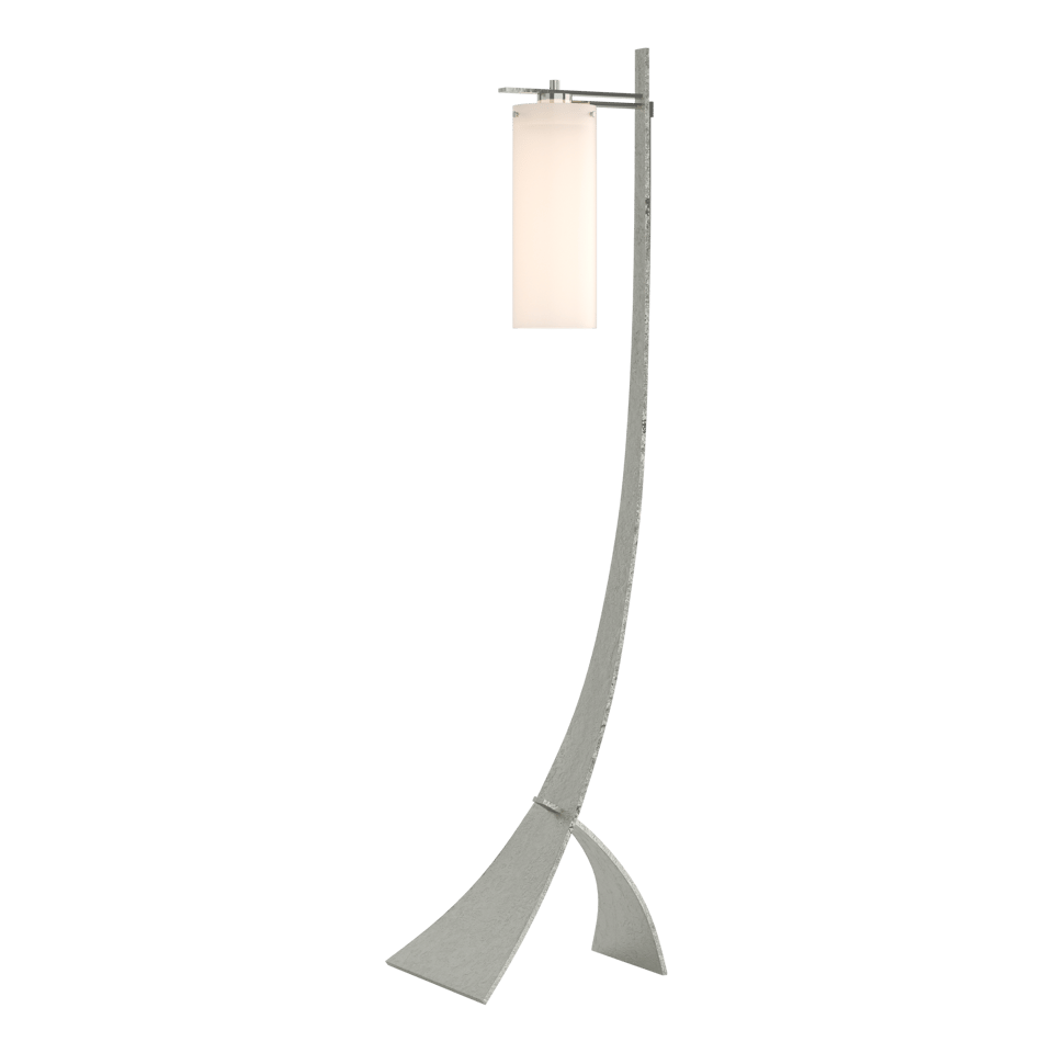 Stasis Floor Lamp by Hubbardton Forge - Hand-Forged Iron with Opal Glass Shade, 100W Max, Dimmable