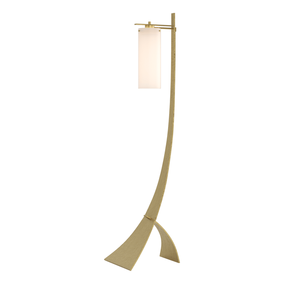 Stasis Floor Lamp by Hubbardton Forge - Hand-Forged Iron with Opal Glass Shade, 100W Max, Dimmable