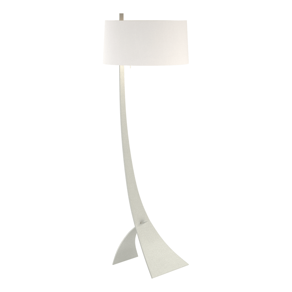 Hubbardton Forge Stasis Floor Lamp 58.5" Tall Hand-Forged Iron with Flax Linen Shade