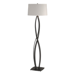 Almost Infinity Floor Lamp 59.5" Tall by Hubbardton Forge - Handcrafted Steel, Dimmable, Linen Shade