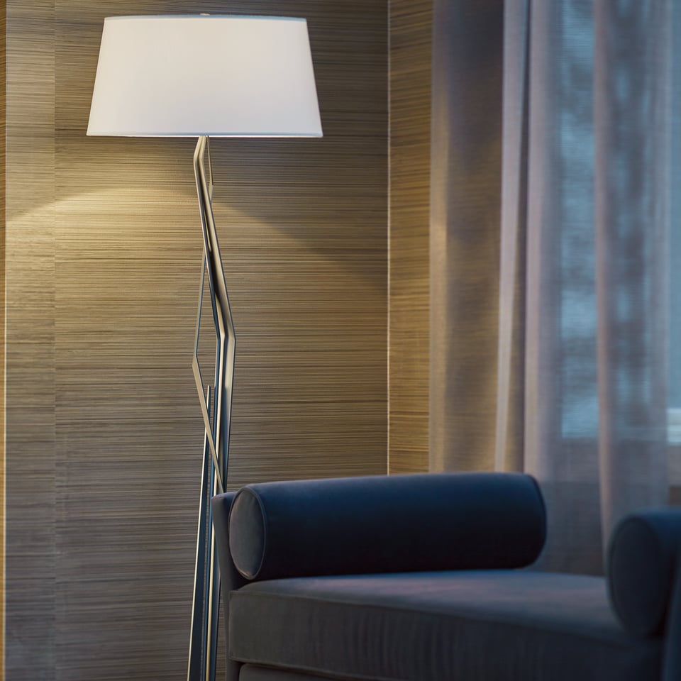 Hubbardton Forge Facet Floor Lamp 65.9" Height Dimmable with Versatile Finish Options