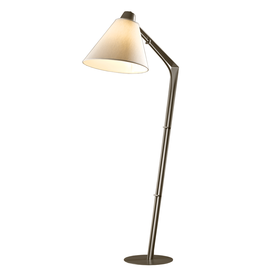 Hubbardton Forge Reach Floor Lamp 232860 with Dimmable Functionality & Versatile Design in Flax Shade