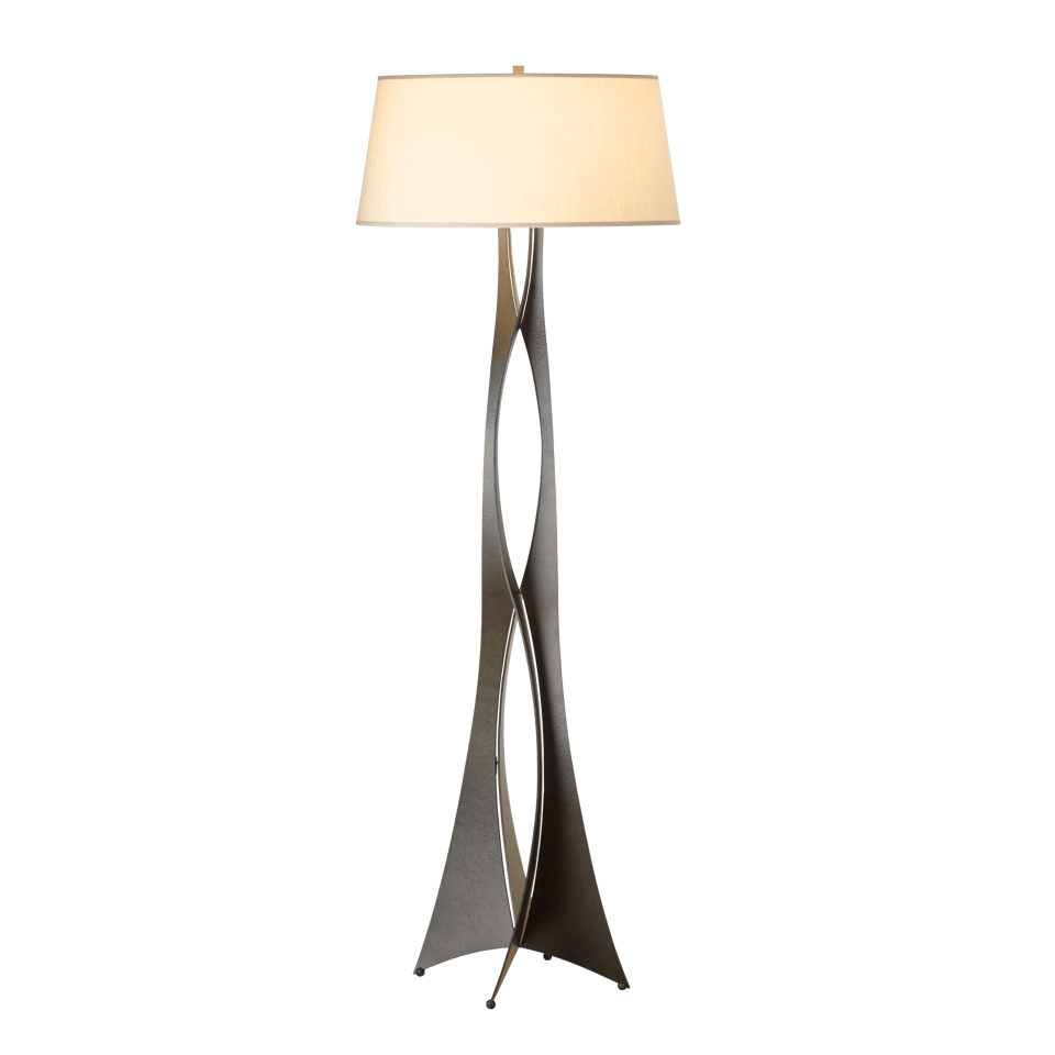 Hubbardton Forge Moreau 1-Light Floor Lamp With Dimmable Feature, Linen Shade, & Elegant Design