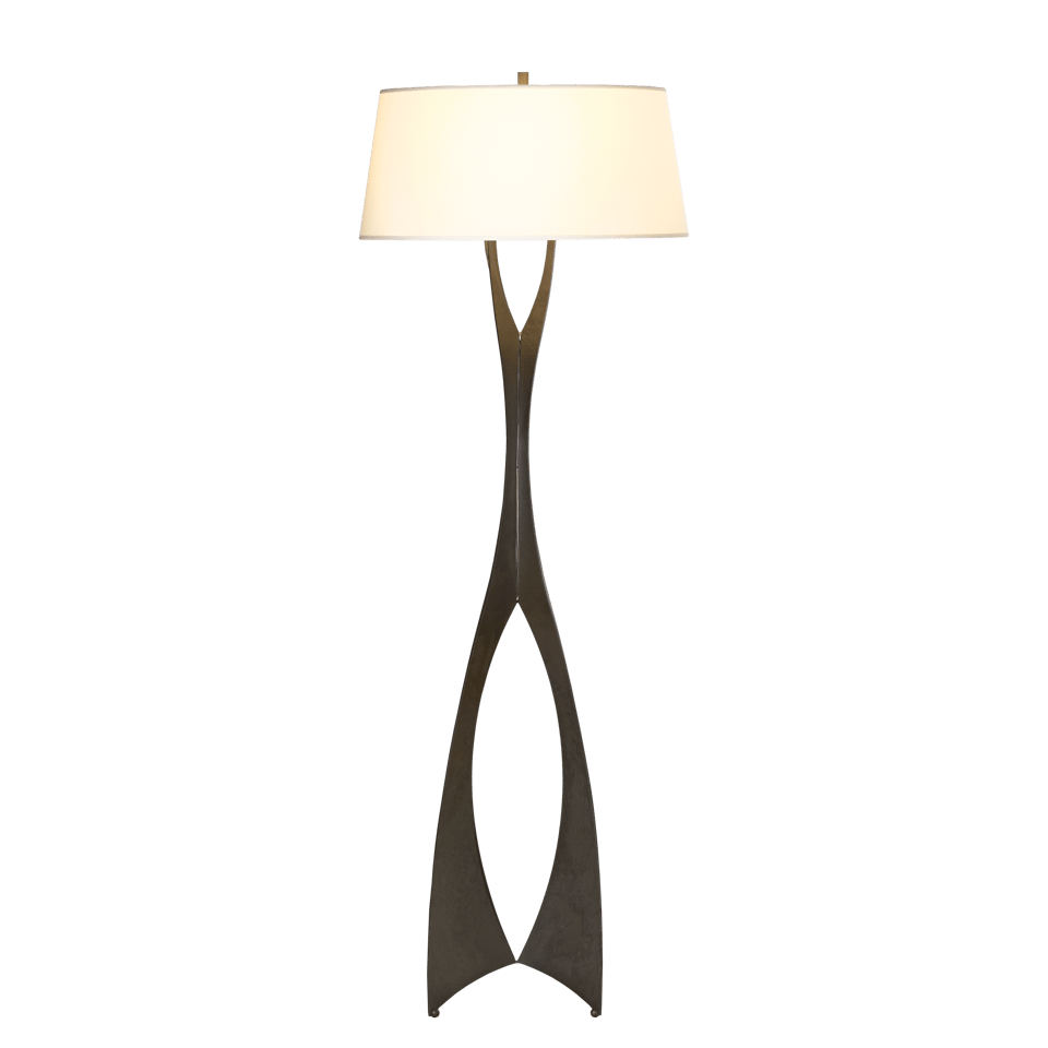 Hubbardton Forge Moreau 1-Light Floor Lamp With Dimmable Feature, Linen Shade, & Elegant Design