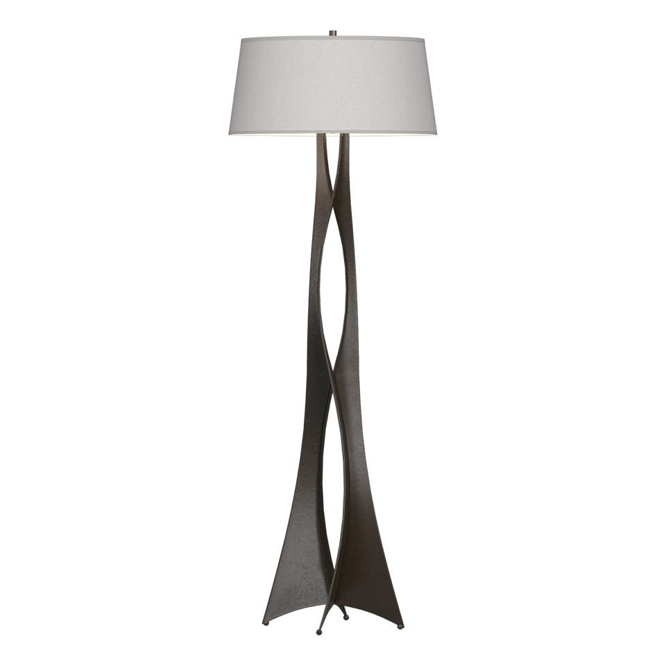 Hubbardton Forge Moreau 1-Light Floor Lamp With Dimmable Feature, Linen Shade, & Elegant Design