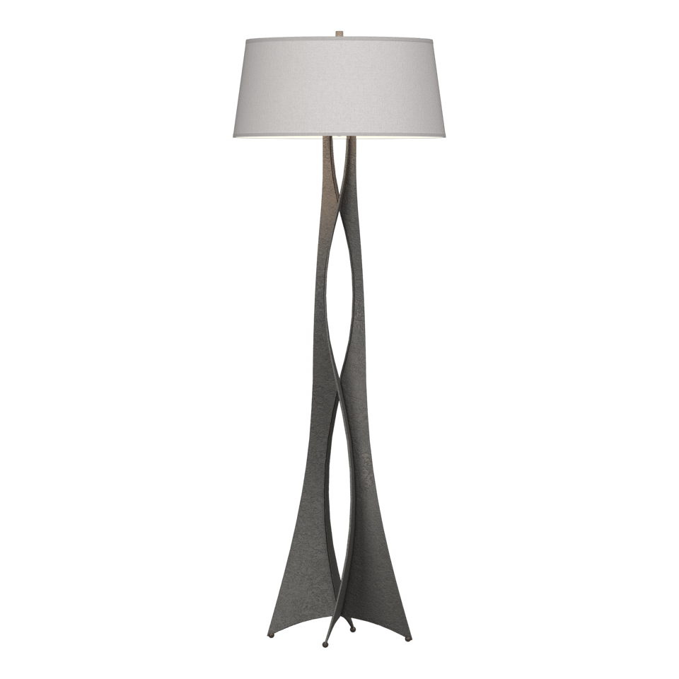 Hubbardton Forge Moreau 1-Light Floor Lamp With Dimmable Feature, Linen Shade, & Elegant Design