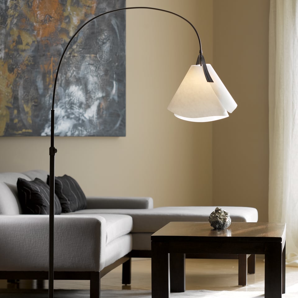 Mobius Arc Floor Lamp 66.3" Tall by Hubbardton Forge - Dimmable, Handcrafted Art in Elegant Finishes