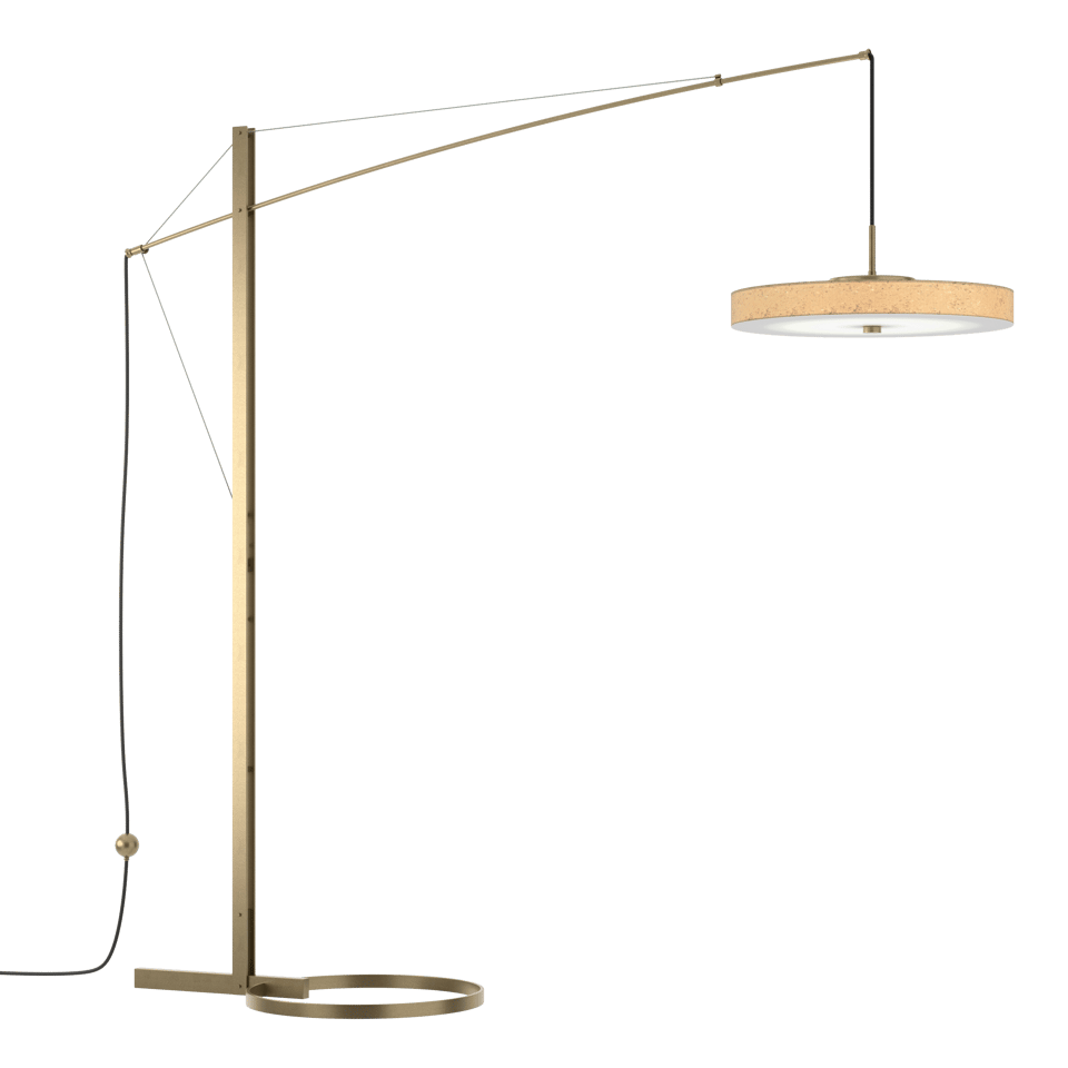 Hubbardton Forge Disq Arc LED Floor Lamp 234510, Adjustable Design, Multiple Finishes, Energy Efficient