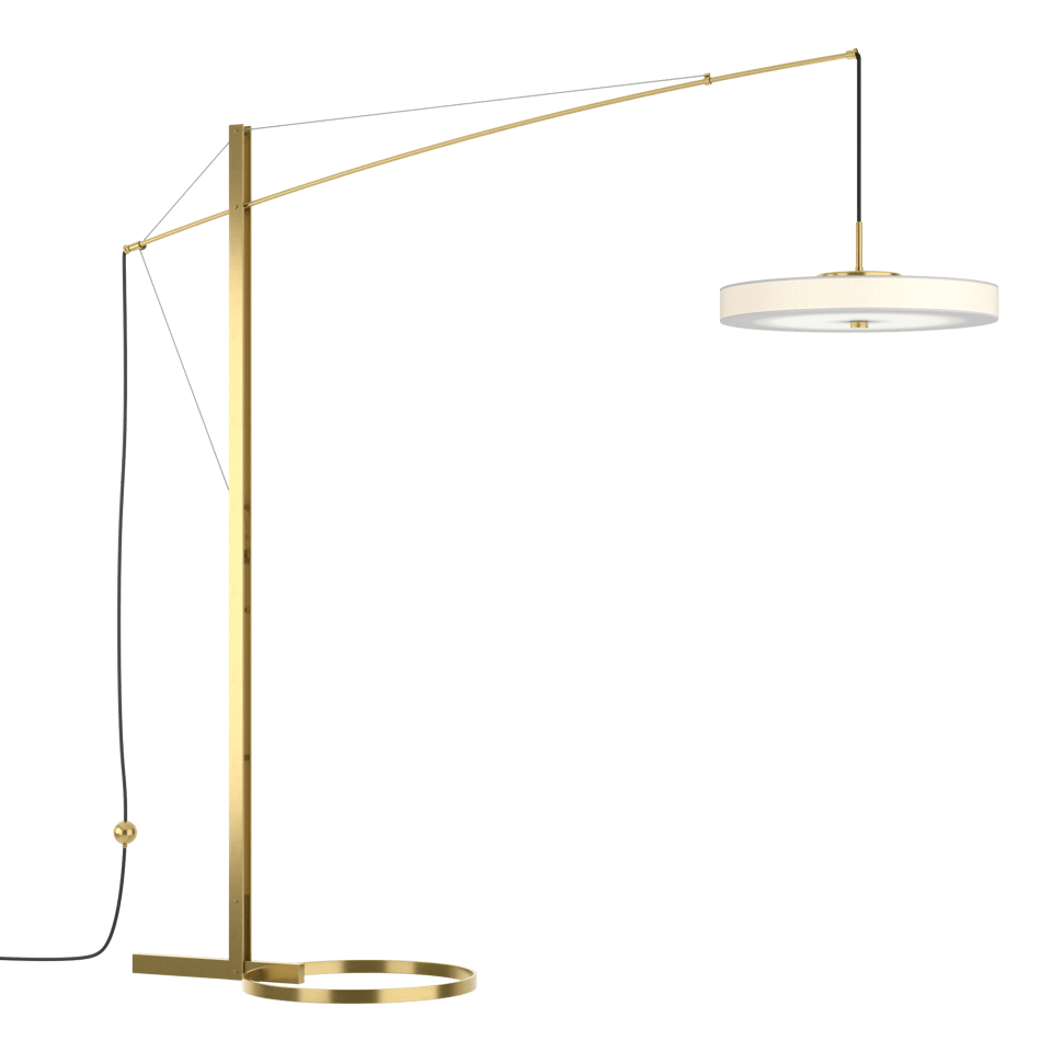 Hubbardton Forge Disq Arc LED Floor Lamp 234510, Adjustable Design, Multiple Finishes, Energy Efficient