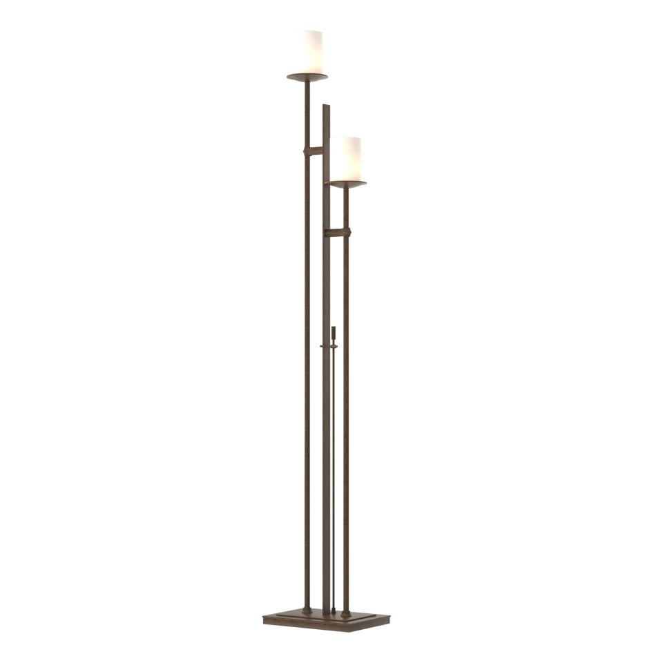 Hubbardton Forge Rook Twin Floor Lamp 234903 - Dimmable, Customizable Finish, 65.8" Tall