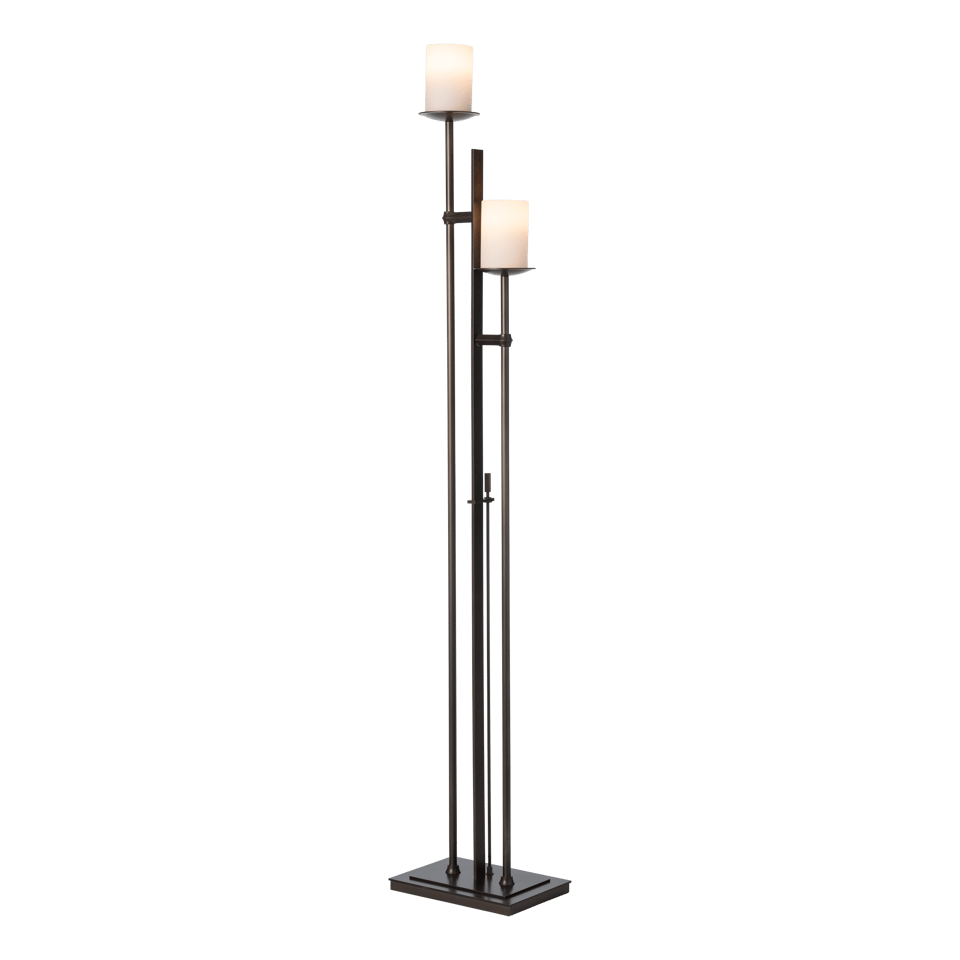 Hubbardton Forge Rook Twin Floor Lamp 234903 - Dimmable, Customizable Finish, 65.8" Tall