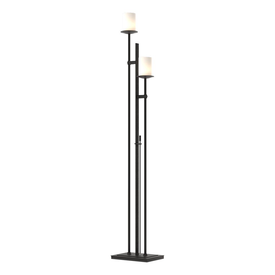 Hubbardton Forge Rook Twin Floor Lamp 234903 - Dimmable, Customizable Finish, 65.8" Tall