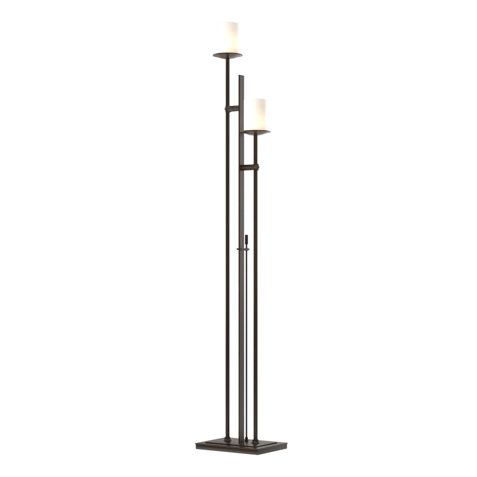 Hubbardton Forge Rook Twin Floor Lamp 234903 - Dimmable, Customizable Finish, 65.8" Tall