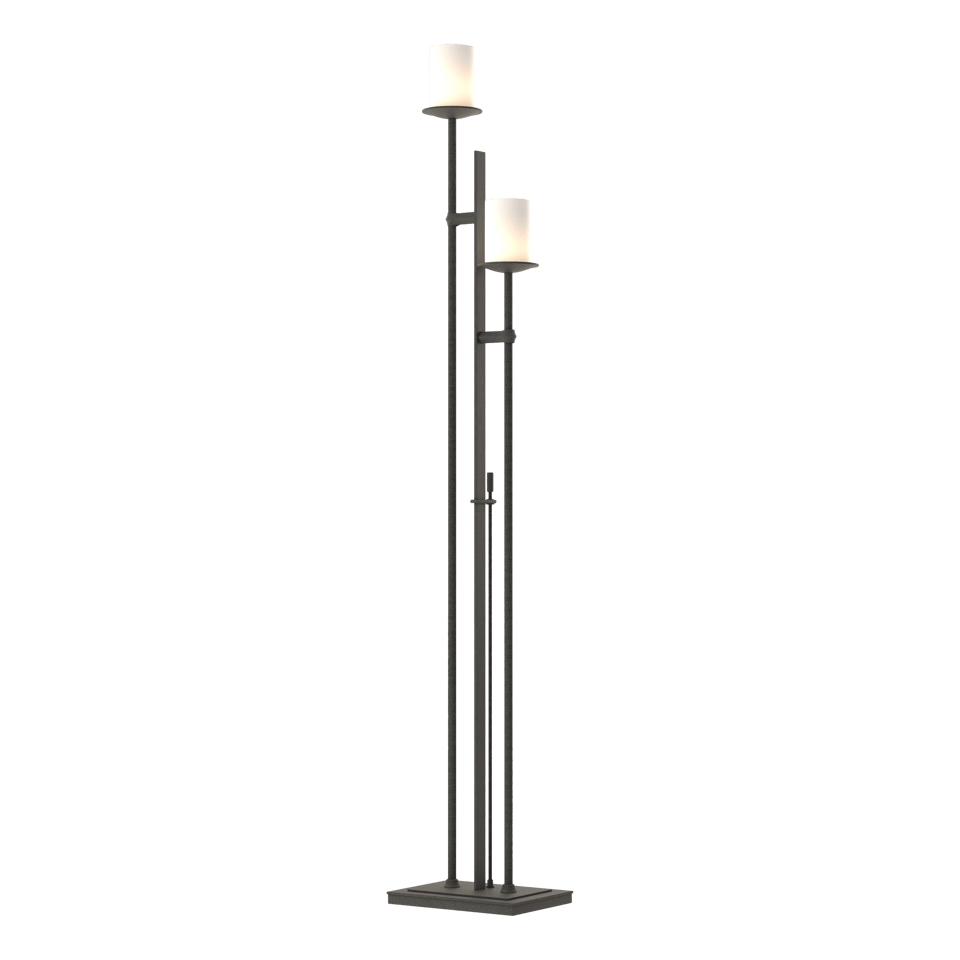 Hubbardton Forge Rook Twin Floor Lamp 234903 - Dimmable, Customizable Finish, 65.8" Tall