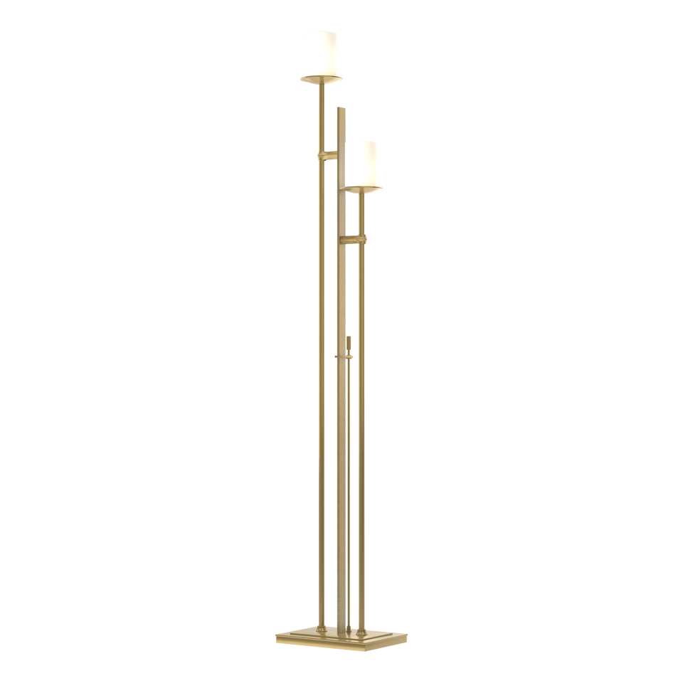 Hubbardton Forge Rook Twin Floor Lamp 234903 - Dimmable, Customizable Finish, 65.8" Tall