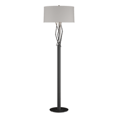 Hubbardton Forge Brindille Floor Lamp, 60.69" Height, Natural Linen Shade, Handcrafted Elegance