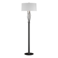 Hubbardton Forge Brindille Floor Lamp, 60.69" Height, Natural Linen Shade, Handcrafted Elegance