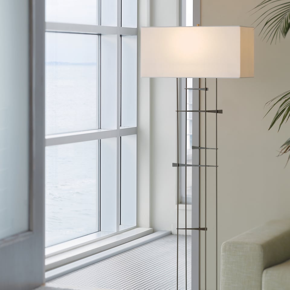 Hubbardton Forge Cavaletti Steel Floor Lamp With Dimmable Lighting - Unique Interlocked Design 100W