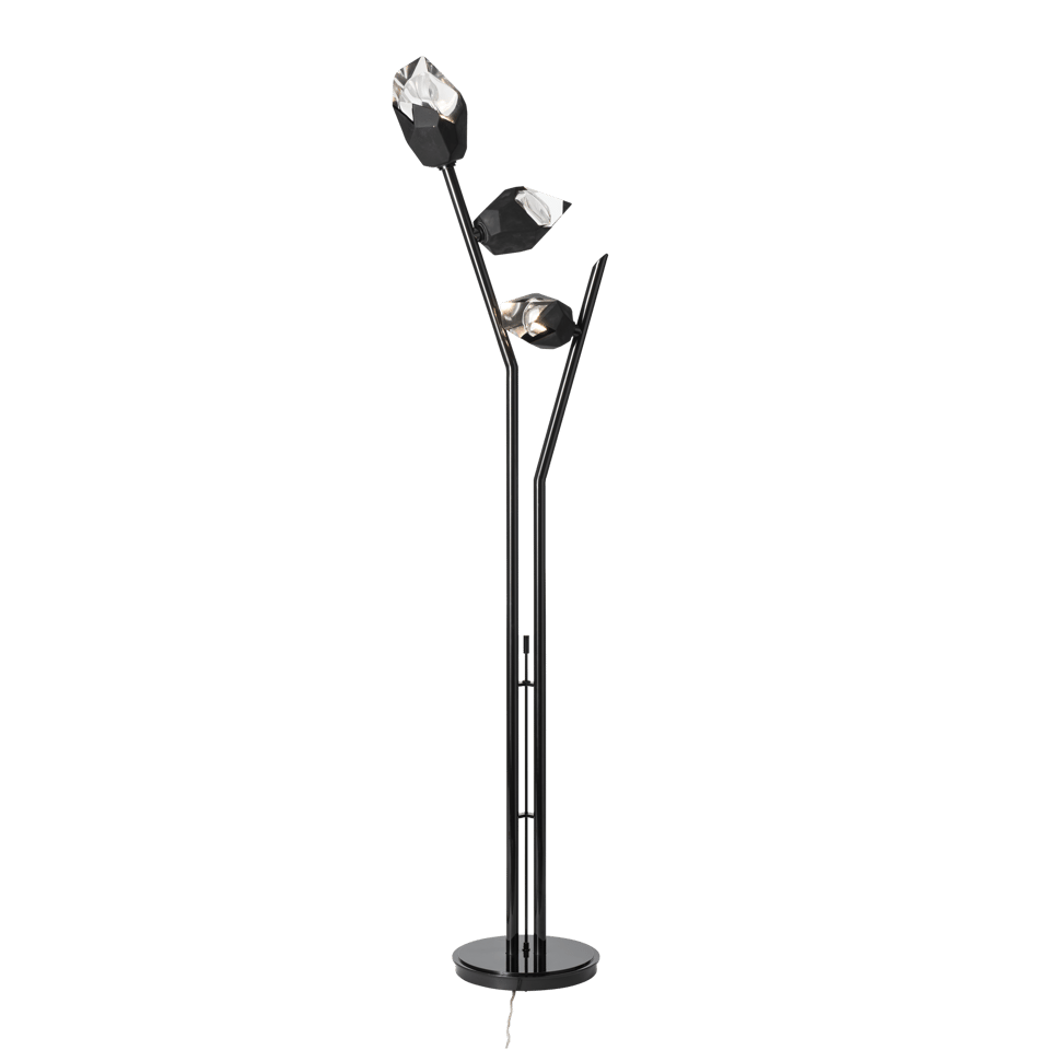 Hubbardton Forge Chrysalis 3-Light Dimmable Torchiere Floor Lamp with Glass Shades, 74.4" Height