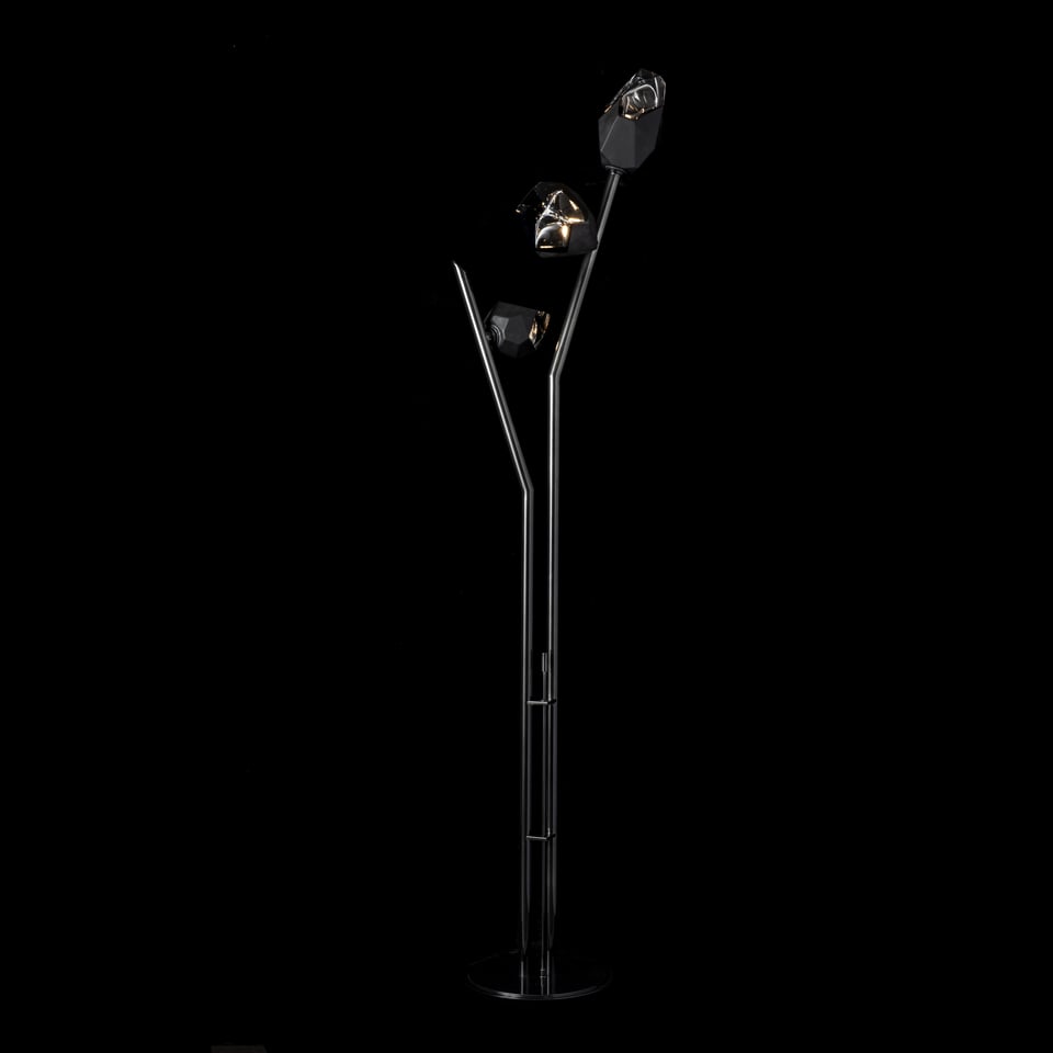 Hubbardton Forge Chrysalis 3-Light Dimmable Torchiere Floor Lamp with Glass Shades, 74.4" Height