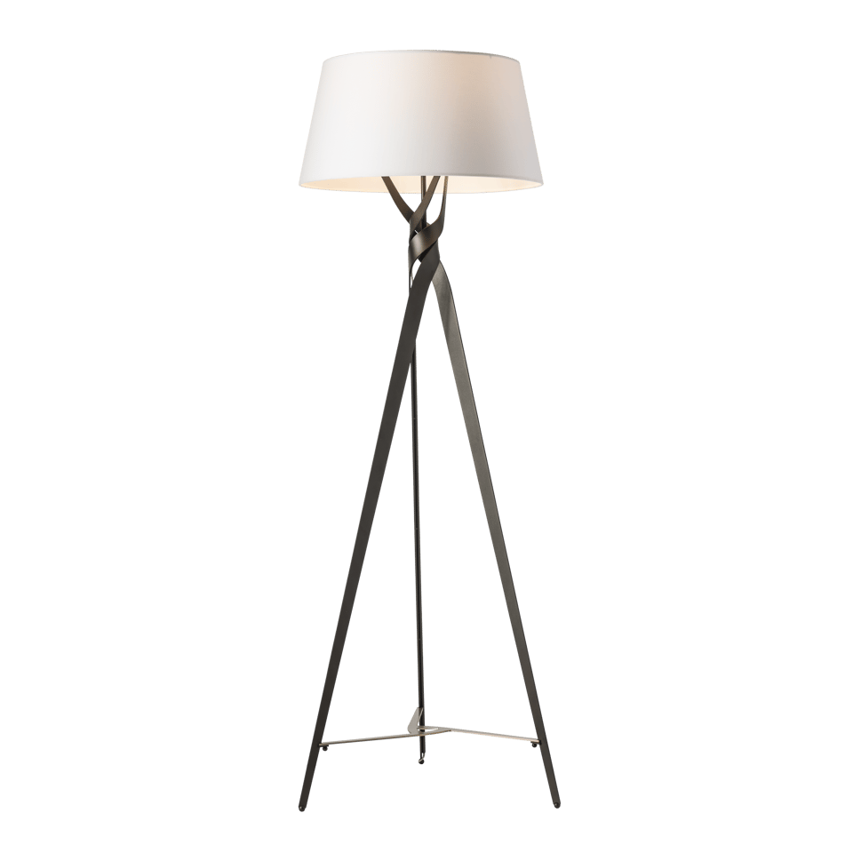 Tryst Floor Lamp 72.7" by Hubbardton Forge - Dimmable, Mid-Century Modern Design, Linen Shade, Multiple Finishes