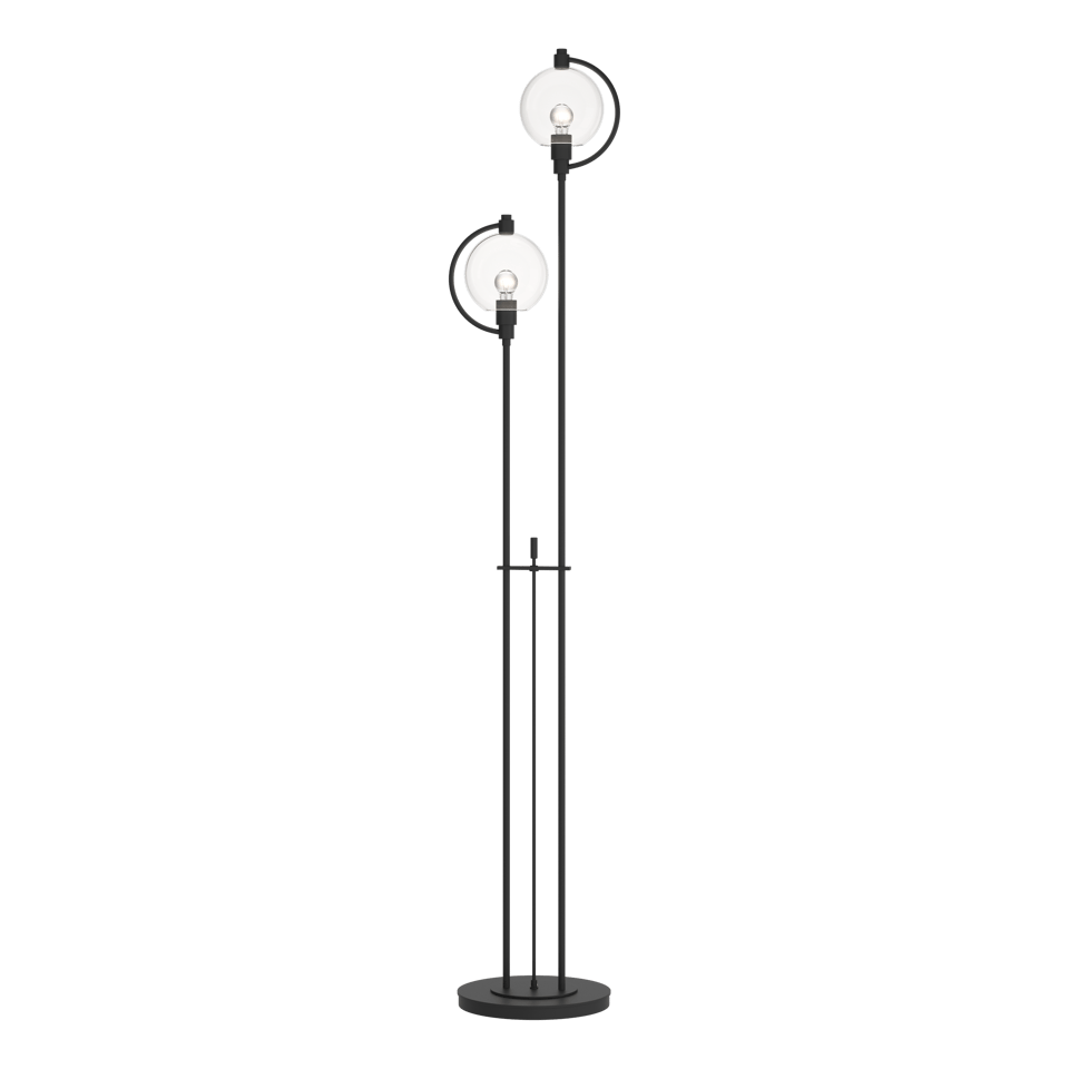 Hubbardton Forge Pluto Floor Lamp 68.1" Tall, Dimmable, Clear/Opal Glass Shade, Multiple Finishes