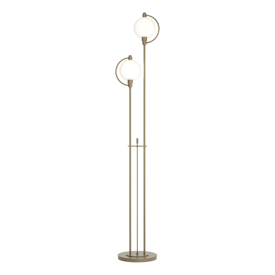 Hubbardton Forge Pluto Floor Lamp 68.1" Tall, Dimmable, Clear/Opal Glass Shade, Multiple Finishes