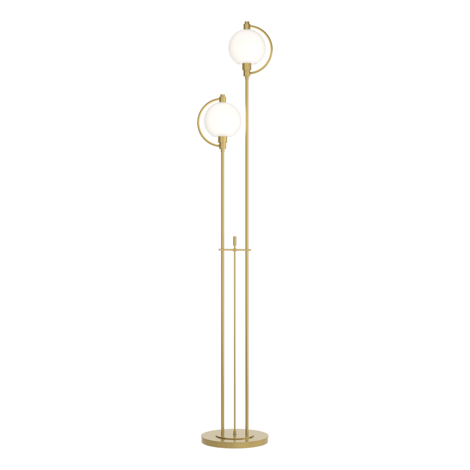 Hubbardton Forge Pluto Floor Lamp 68.1" Tall, Dimmable, Clear/Opal Glass Shade, Multiple Finishes