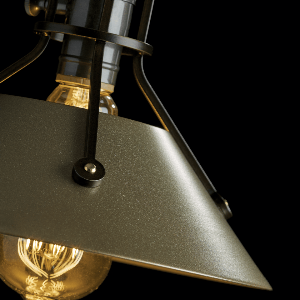 Hubbardton Forge Henry Floor Lamp 60.8" - Handcrafted Brass-Riveted Shade, Dimmable, Versatile Design