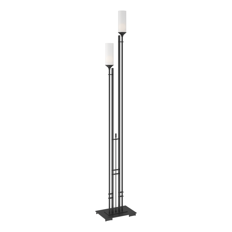 Metra Twin Tall Floor Lamp 74.7" by Hubbardton Forge - Dimmable, Handcrafted with Exquisite Glass