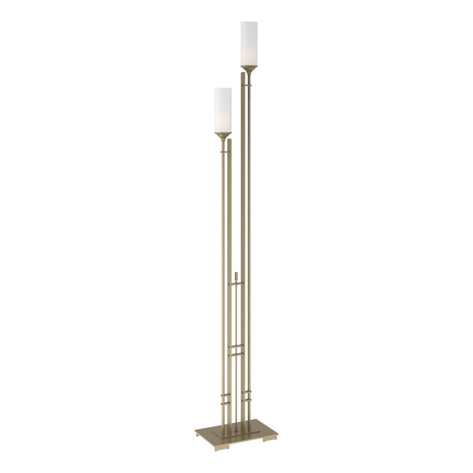 Metra Twin Tall Floor Lamp 74.7" by Hubbardton Forge - Dimmable, Handcrafted with Exquisite Glass