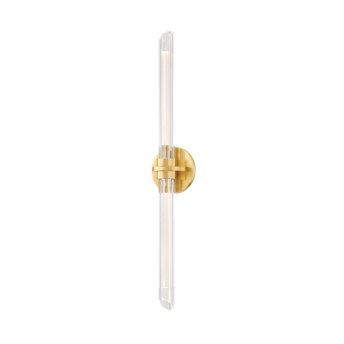 Hudson Valley Knighton Bath Sconce 2602-AGB - Dimmable LED Glass Wall Light in Aged Brass