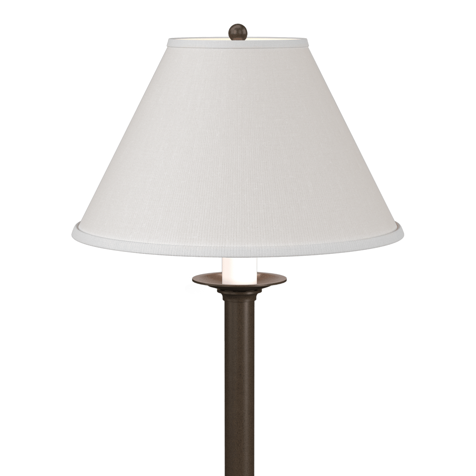 Hubbardton Forge Simple Lines Table Lamp 27" High, Hand-Forged Steel with Linen Shade, Dimmable