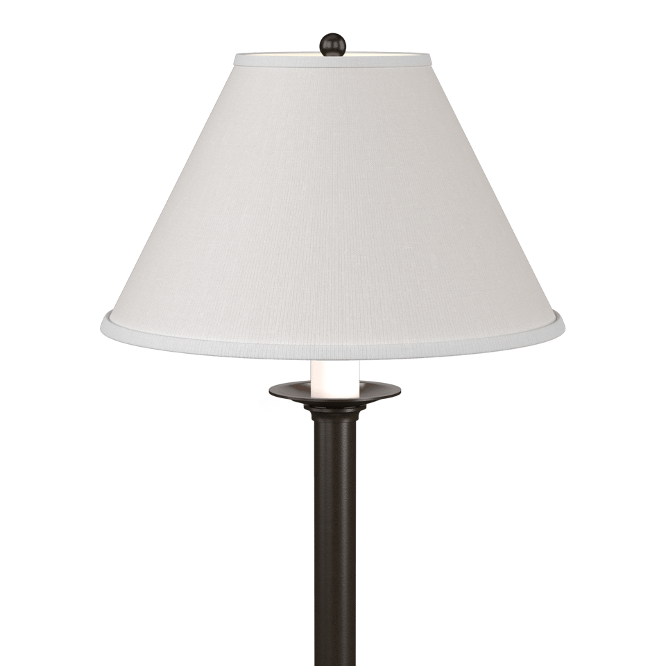 Hubbardton Forge Simple Lines Table Lamp 27" High, Hand-Forged Steel with Linen Shade, Dimmable