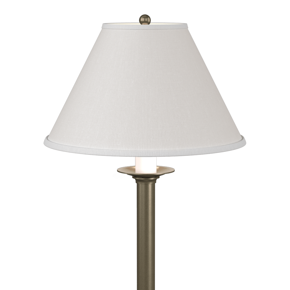 Hubbardton Forge Simple Lines Table Lamp 27" High, Hand-Forged Steel with Linen Shade, Dimmable