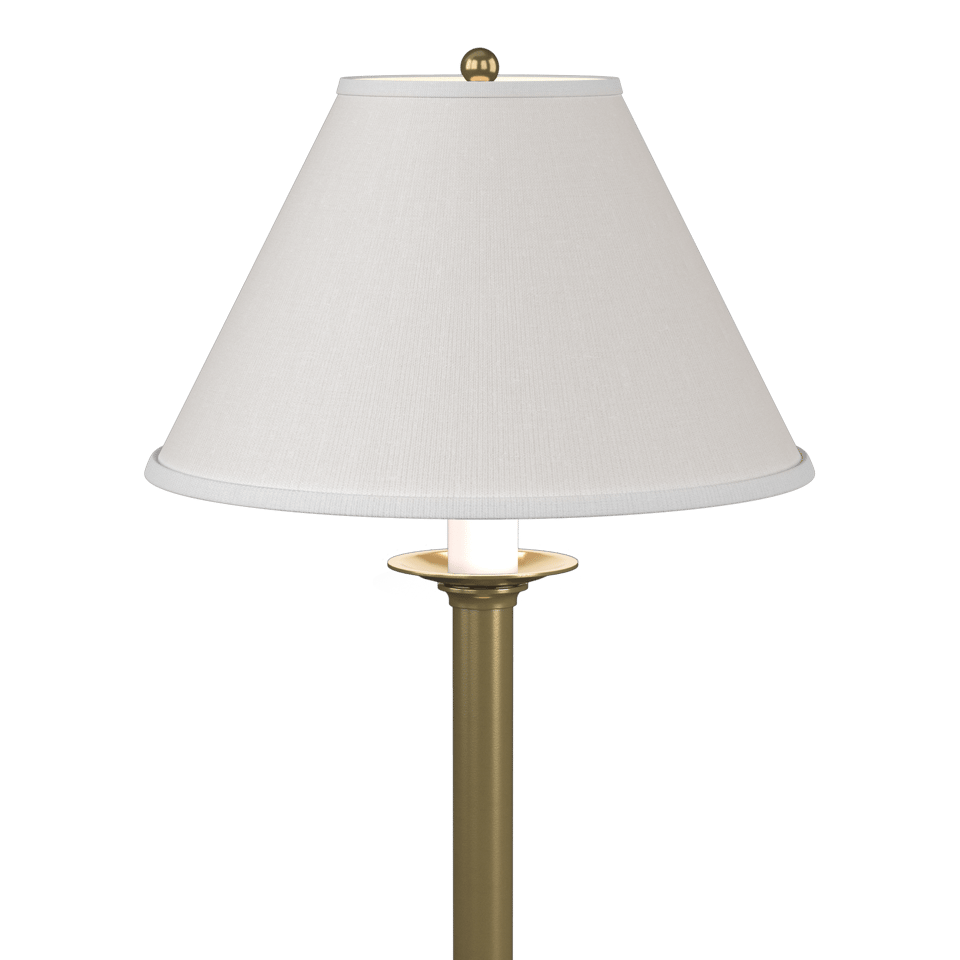 Hubbardton Forge Simple Lines Table Lamp 27" High, Hand-Forged Steel with Linen Shade, Dimmable