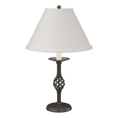 Hubbardton Forge 265001 Twist Basket Table Lamp With Natural Linen Shade, Dimmable, 25.5" Height